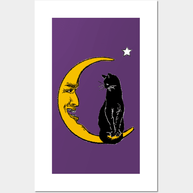 Moon and cat Wall Art by ellie419zap